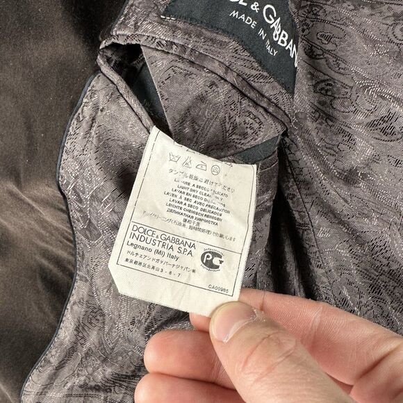 Dolce And Gabbana Blazer Men’s Small Brown Velvet 2 Button Notch Collar Lined - Picture 15 of 16